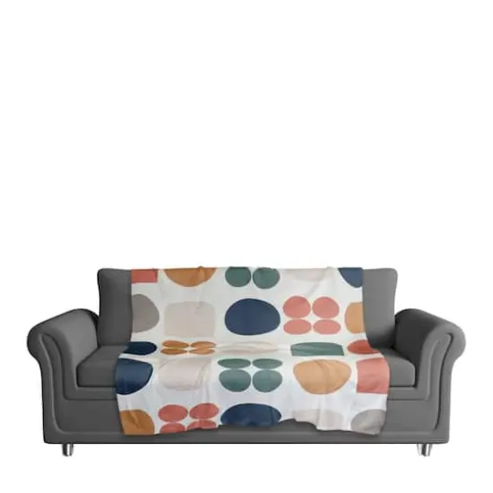 Retro Shapes 50" x 60" Coral Fleece Blanket {4}