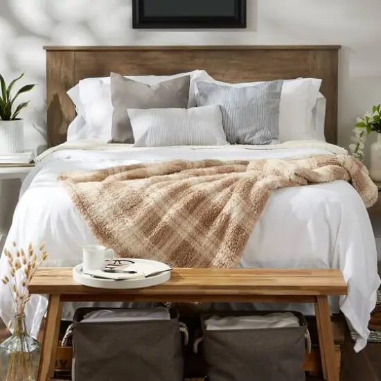 DII&reg; Stone Farmhouse Plush Plaid Throw {7}