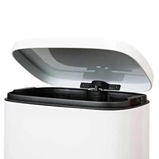 30L & 5L White Rectangular Trash Can Set {7}