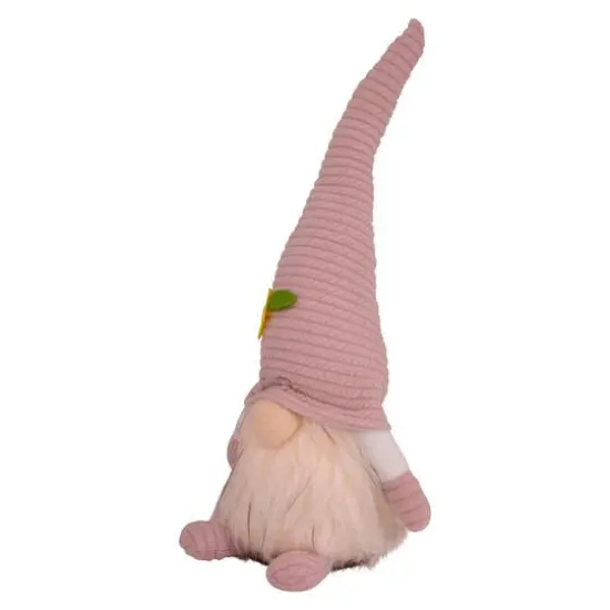 12" Lighted Pink Spring Gnome with Flower Hat {6}