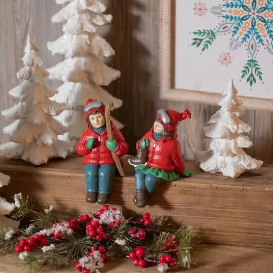 Holiday Children Shelf Sitter with Skis & Skates Set {7}