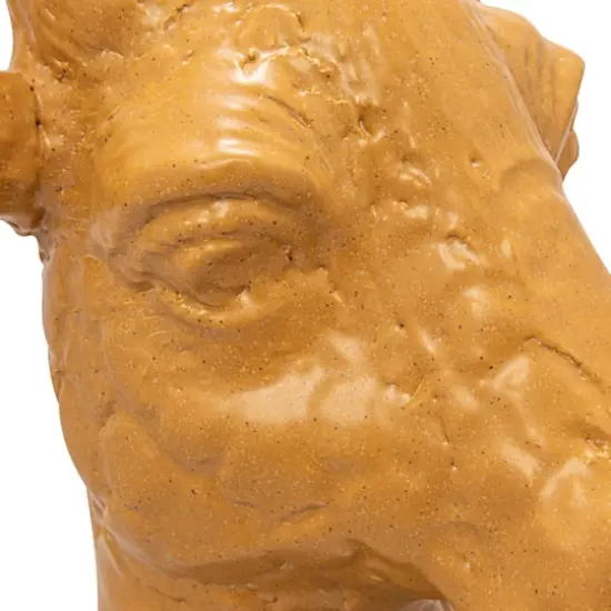 Hello Honey&reg; 10.25" Matte Mustard Reactive Glaze Stoneware Giraffe Head Vase {5}