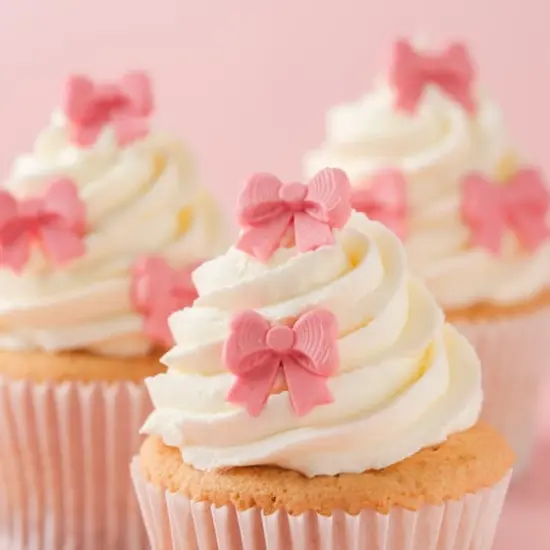 PME Cake Sweet Street&reg; Pink Shimmer Bows Icing Decorations {4}