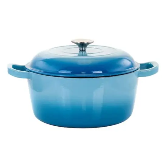 MegaChef Blue Enameled Cast Iron Casserole {1}