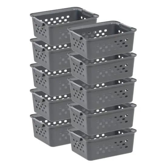 IRIS Gray Small Organizer Storage Basket, 10ct. {1}