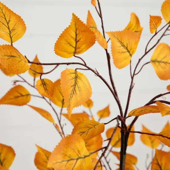 4ft. Autumn Birch Artificial Fall Tree in White Decorative Planter {5}