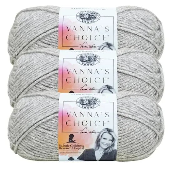 3 Pack Lion Brand&reg; Vanna's Choice&reg; Heather & Mist Yarn Silver Heather {1}