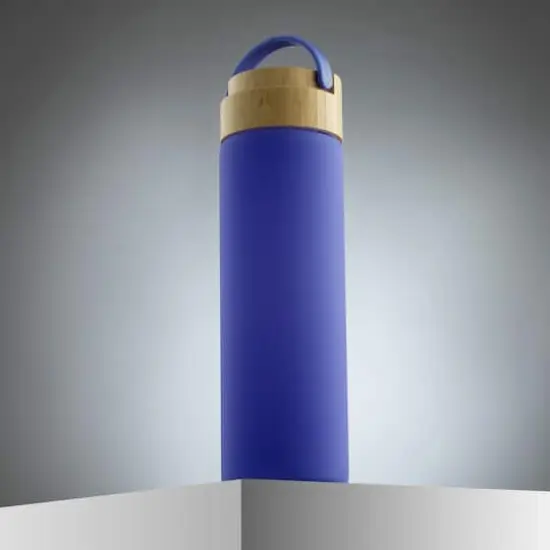 JoyJolt&reg; 20oz. Glass Water Bottle with Carry Strap & Non Slip Silicone Sleeve Purple {8}