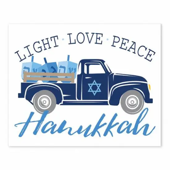 Hanukkah Truck 8x10 Tabletop Canvas {1}