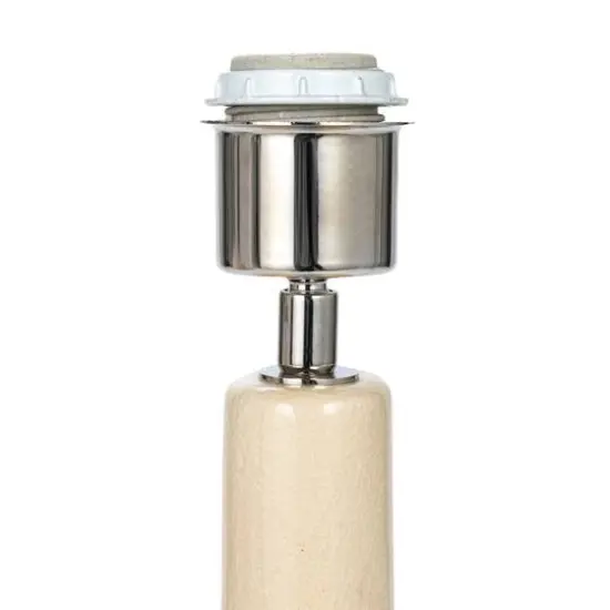 Hello Honey&reg; 23" Cream Handmade Textured Stoneware Table Lamp with Fabric Shade {5}