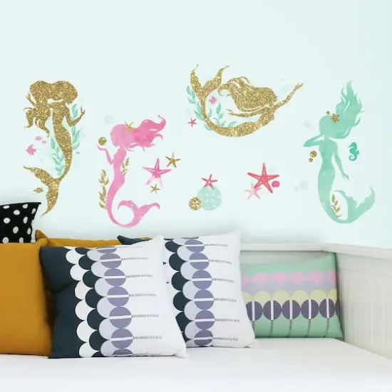 RoomMates Glitter Mermaid Peel & Stick Wall Decals {4}