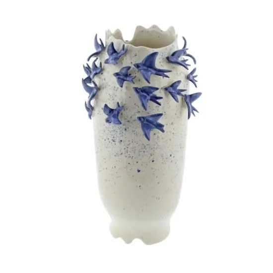 White Ceramic Coastal Vase, 18" x 11" x 11" {1}