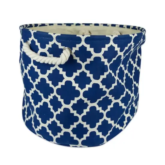 DII&reg; Medium Round Polyester Lattice Bin Navy {1}