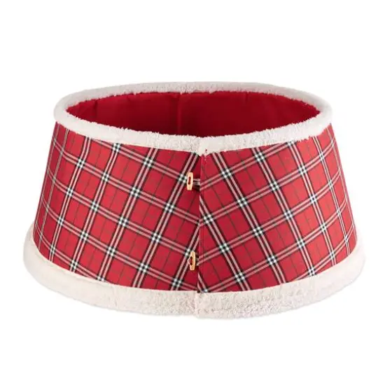 DII&reg; Red Plaid Holiday Tree Collar {4}
