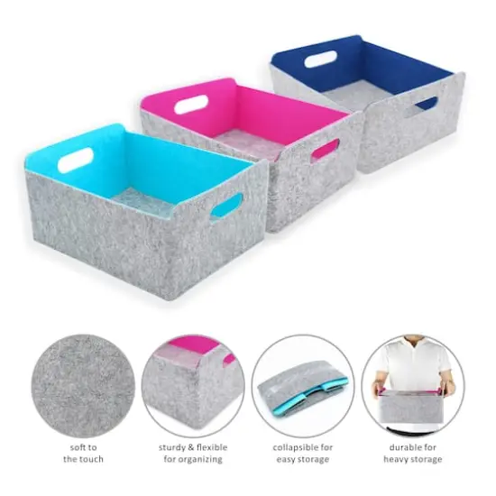 Welaxy Felt 3 Piece Collapsible Storage Bins {3}