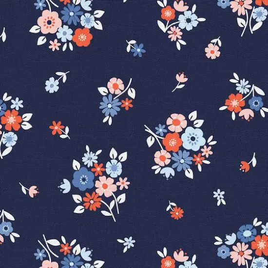 Fabric Editions Navy Carolina Bouquet Cotton Fabric {4}