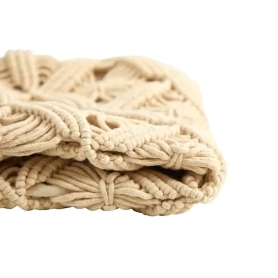 18" Bohemian Diamond Woven Macram&eacute; Pillow Cover {4}