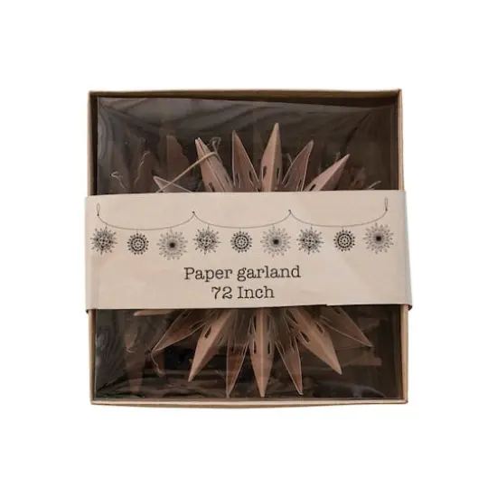 Hello Honey® 6ft. Brown Paper Snowflake Garland in Kraft Box {3}