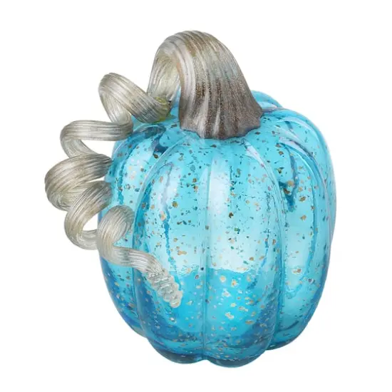 Glitzhome&reg; Glass Pumpkin, Blue {6}