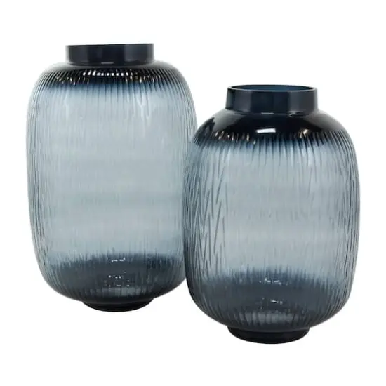 Black & Gray Ombre Glass Vase Set {4}