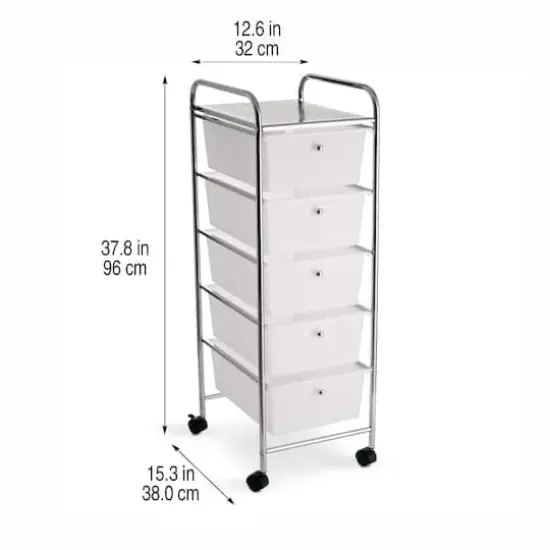 5 Drawer Rolling Cart by Simply Tidy&reg; Clear {4}