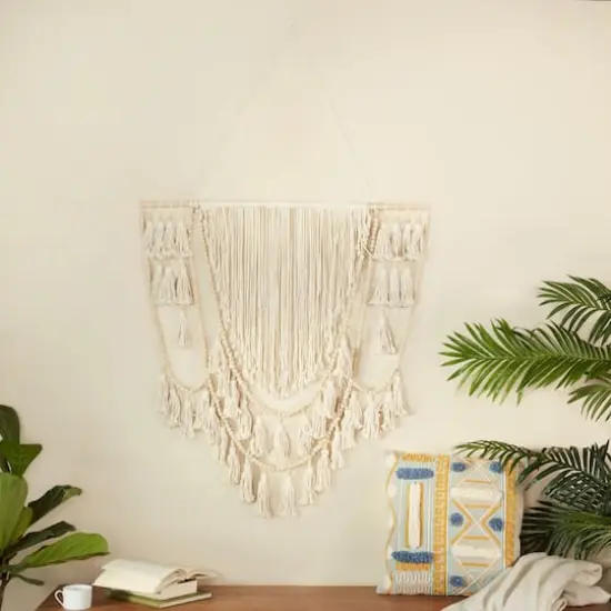 66" Traditional Macram&eacute; & Wood Wall D&eacute;cor Brown {3}