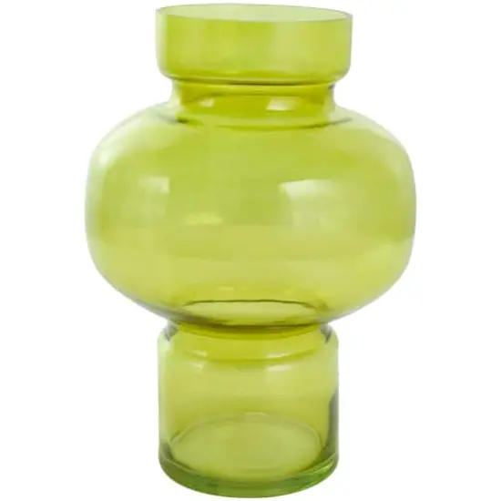 Eclectic Green Glass Round Vase Set {6}