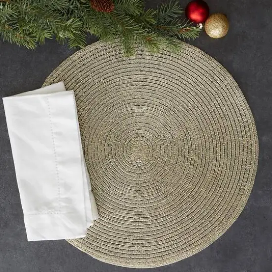 DII&reg; Metallic Gold Round Polypropylene Woven Placemat (Set of 4) {7}