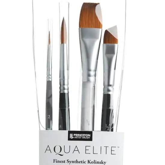 Princeton&trade; Elite Synthetic Kolinsky Sable 4 Piece Brush Set {3}
