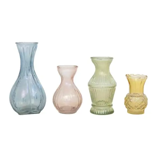 Hello Honey&reg; Debossed Colored Glass Vase Set {1}