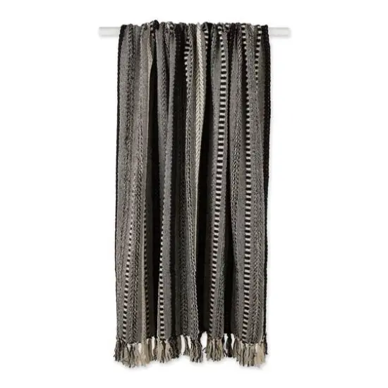DII&reg; Black Braided Stripe Throw {6}