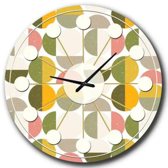 Designart 'Vintage Circular Design I Mid-Century Modern Wall Clock {3}