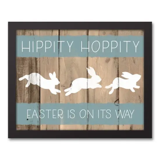 Hippity Hoppity Bunnies 11" x 14" Black Floating Framed Canvas {1}