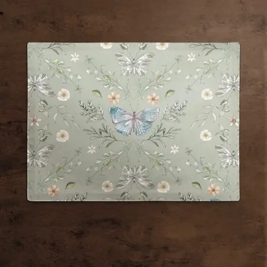 Butterfly Cotton Twill Placemat Sage Green {3}