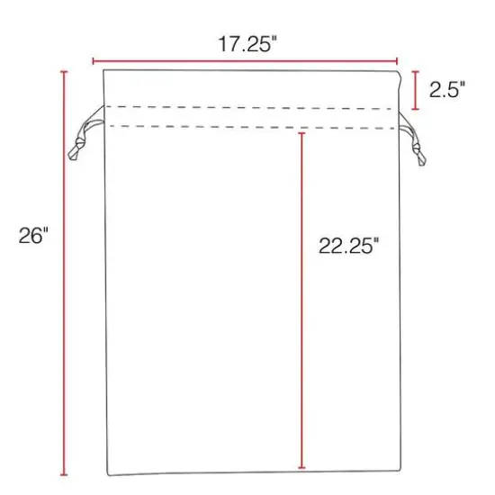 Personality Case&trade; 17" x 26" Red & White Stripe Cotton Merry Christmas Drawstring Bag {4}