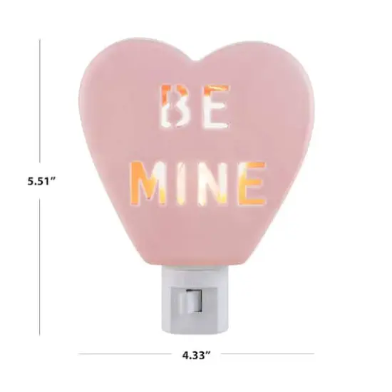 Miss ValentinePink Ceramic Candy Heart Be Mine Nightlight {4}