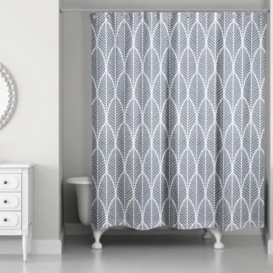 Leaf Shower Curtain Slate {1}