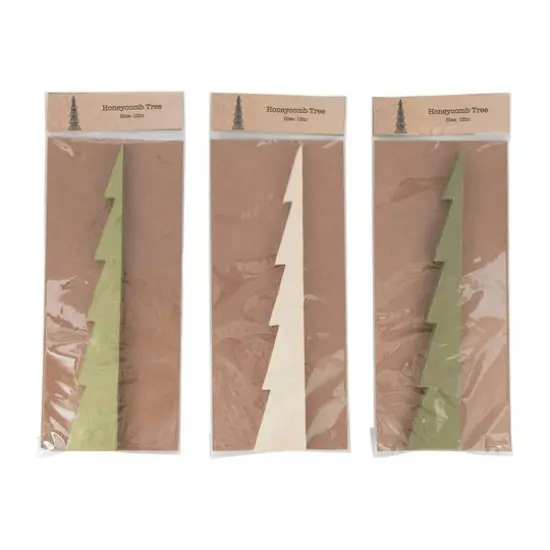 Hello Honey&reg; 12" Green & Cream Paper Honeycomb Tree Set {5}