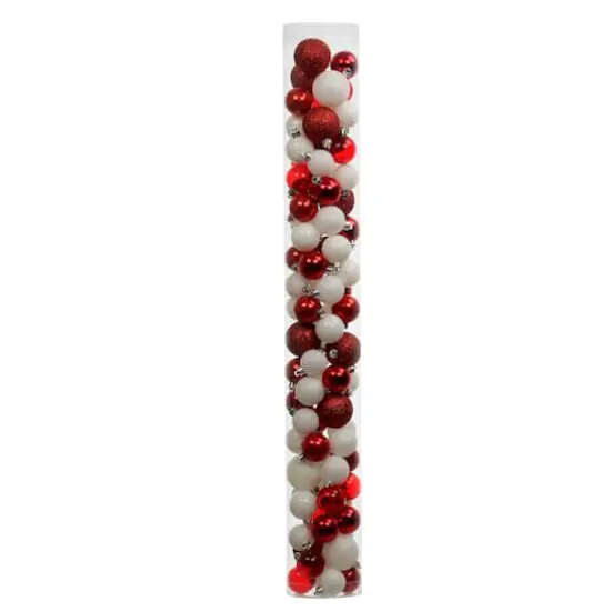 80 Pack Red & White Shatterproof Ball Ornaments by Ashland&reg; {1}