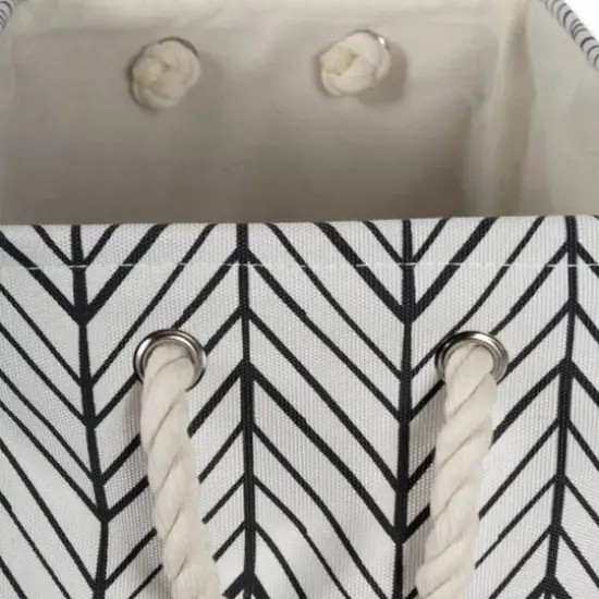 DII&reg; 11" Polyester Herringbone Storage Bin Off White {7}