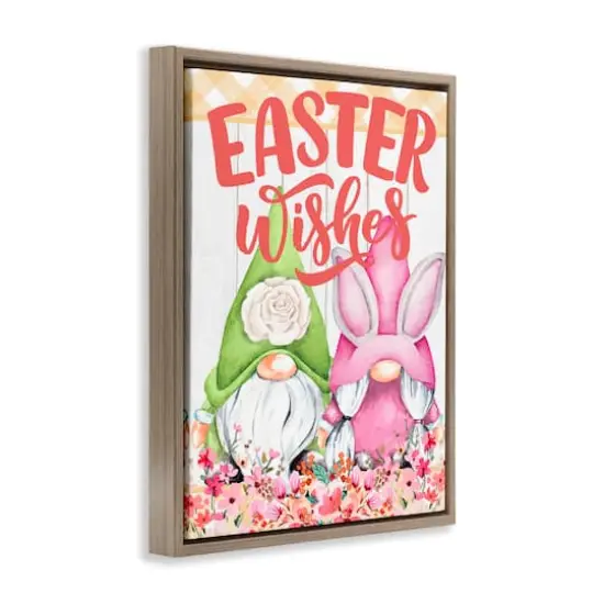 Stupell Industries Easter Wishes Gnomes Floater Framed Art Brown {4}