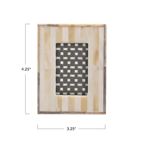 Hello Honey&reg; Handmade Two-Tone Bone & MDF 2" x 3" Tabletop Frame {3}