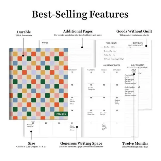 TF Publishing 2024-2025 Large Color Squad Monthly Planner {3}