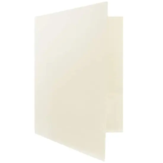 JAM Paper 2-Pocket Textured Linen Business Folders, 100ct. Ivory {6}
