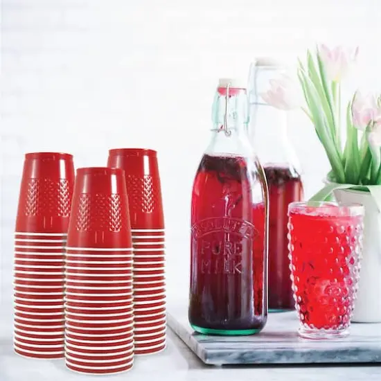 JAM Paper 12oz.Plastic Party Cups, 20ct. Red {4}