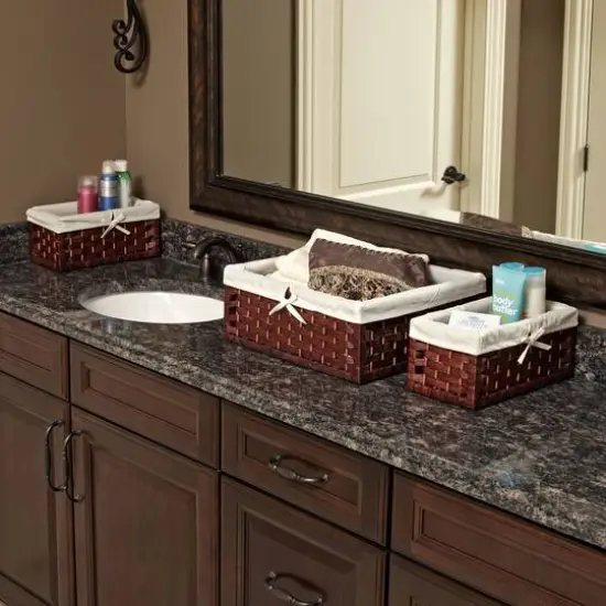 Household Essentials Brown Paper Rope Utility Basket Set with Cloth Liners {3}