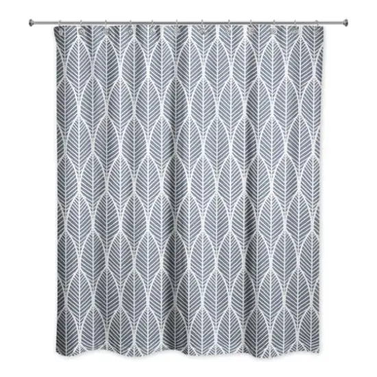 Leaf Shower Curtain Slate {3}