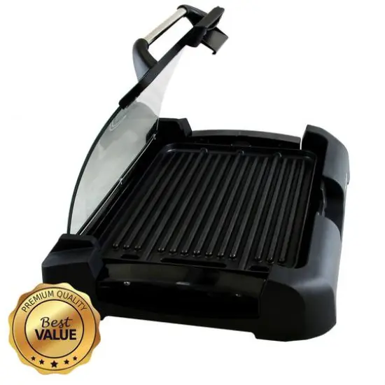 Megachef Reversible Indoor Grill & Griddle With Removable Glass Lid {6}