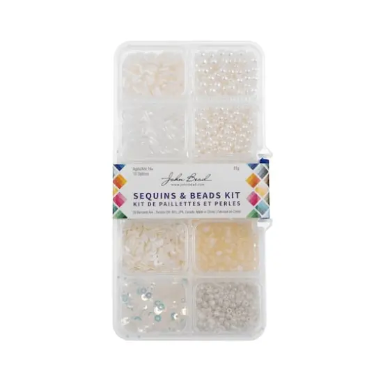 John Bead Mixed Sequins & Beads Kit Beige {4}