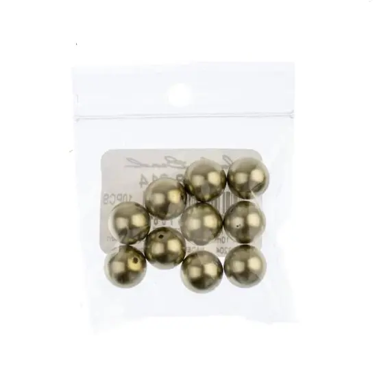 Preciosa Maxima 10mm Glass Nacre Pearls, 10ct. Light Green {3}